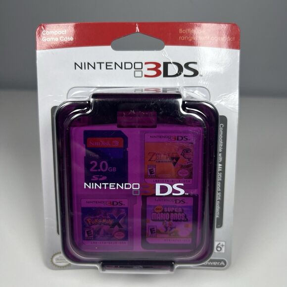 Nintendo 3DS Compact Game Case Clear Purple Stores 16 Game Cards New - Picture 1 of 2